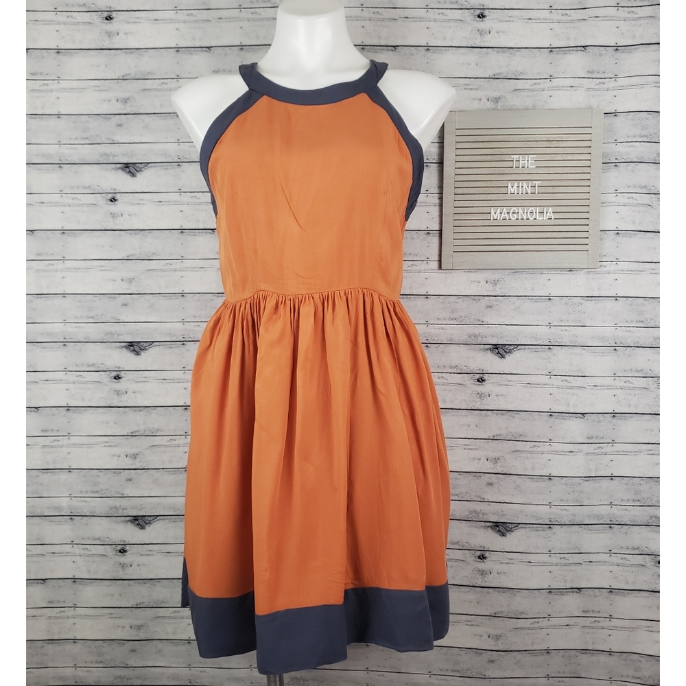 Altar’d State A-Line Orange Stale Gray Dress (Sz Medium)